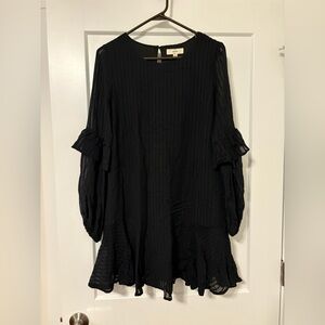 Entro Black Ruffled Blouse